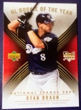 2007 Upper Deck #ROY-NL Ryan Braun Milwaukee Brewers  Rookie ⚾ FREE SHIPPING ⚾