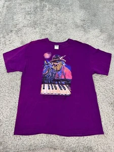 Vtg John Lee Hooker Shirt Adults Large Purple 1995 Jazz Festival Rhythm Blues - Picture 1 of 11