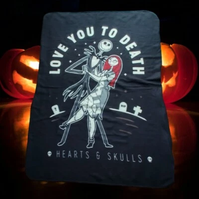 Disney Nightmare Before Christmas Love You  2 Death 53 X 38 Throw Blanket  - Image 1 of 4