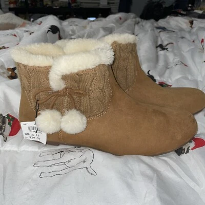 女士 Airwalk Connie Cognac 鞋靴,Pom Pom,10 米 — 第 1/4 张图片