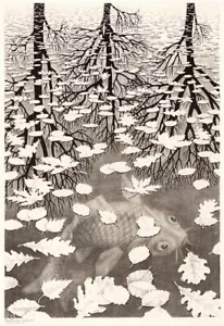 M.C. ESCHER: Drei Welten: 13x19 Archivqualität Kunstdruck - Bild 1 von 1