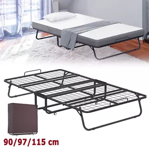Klappbett Gästebett Metallbett Klappbar Klappmatratze Bett mit Matratze Roller - Bild 1 von 16
