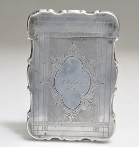 Vintage 1872 Sterling Silver 925 Calling Call Holder- 50gr- 3.5"X2.5"X1/4"- - Picture 1 of 7