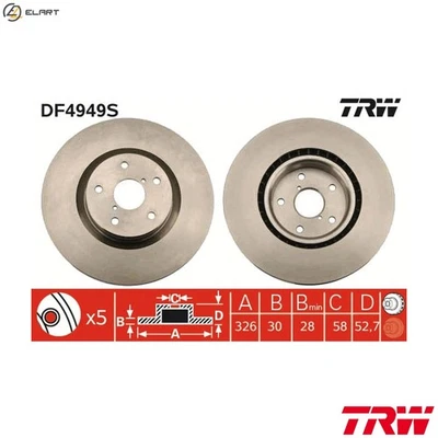 2x BRAKE DISC DF4949S FOR SUBARU EJ255/EJ257 2.5L EJ207 2.0L 4cyl - Image 1 of 4