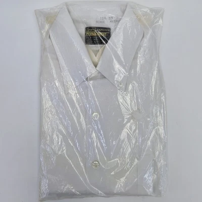 Camisa de vestir vintage años 70 Sears Perma-Prest cuello 151/2" mangas 33" Hi Trier blanca Foto 1 de 4