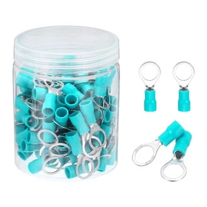 100Pcs Insulated Ring Terminal RV5.5-10 12-10AWG Battery Connectors, Green - Picture 1 of 5