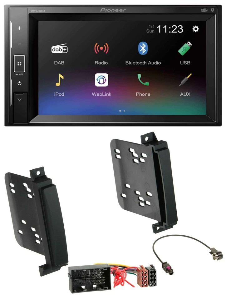 Pioneer DAB MP3 2DIN Bluetooth USB Autoradio für Jeep Grand Cherokee Dodge Duran - Bild 1 von 4