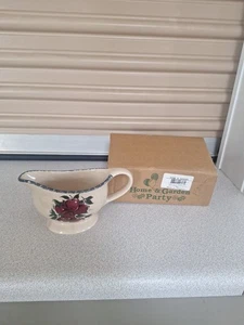 Gravy Boat Hogar y Jardín Fiesta Gres Patrón Manzana Hecho a Mano en EE. UU. 2002 - Imagen 1 de 4