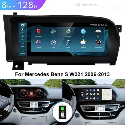 10.25'' Android Car GPS Player Wifi Auto 8+128G For Mercedes Benz S W221 2006-13 - Image 1 of 4