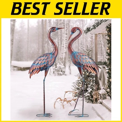 纹理金属苍鹭庭院艺术装饰,户外雕塑 — 第 1/4 张图片