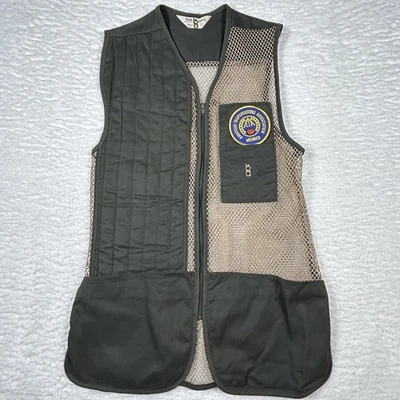 Bob Allen USA Made Mesh Trap Skeet Shooting Vest Green Size Small ATA Patch - Image 1 of 4