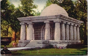 c1910s SPRINGFIELD, Illinois Postcard "Tanner Monument at OAK RIDGE CEMETERY" - Picture 1 of 2