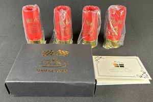 Auto Racing Theme 12 Gauge Shotgun Shell Shot Glasses 1.5 ozs Set Of 4 New - Picture 1 of 6