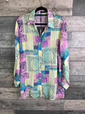 Pretty Little Thing Blouse Shirt Size UK 10 Neon Sheer BNWT LIVE - Image 1 of 3