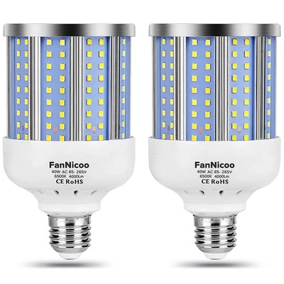2 Pack 280W Equivalent LED Corn Light Bulb, 4000 Lumen 6500K Cool White Dayli... - Image 1 of 4