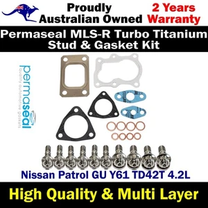 Permaseal MLS-R Turbo Titanium Stud & Gasket Kit For Nissan Patrol GU Y61 4.2L - Imagen 1 de 5