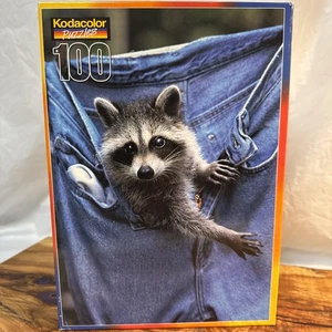100 Piece Jigsaw Puzzle - Kodacolor - Racoon Blue Jeans New Sealed - Picture 1 of 12