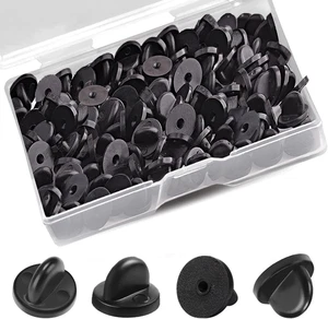 100 Stck. PVC Gummi Pin Rücken Schmetterling Kupplung Träger Halter Krawattennadeln Halter, - Bild 1 von 11