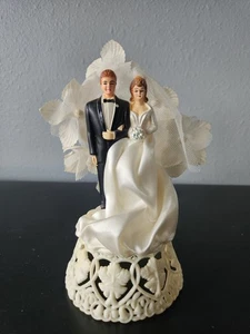 Vintage 6" Wedding Cake Topper- Coast Novelty Mfg. Co. 1959 Venice CA MCM - Picture 1 of 7