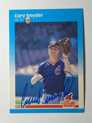 CORY SNYDER SIGNED AUTOGRAPHED 1987 FLEER BASEBALL CARD CLEVELAND INDIANS 260 - Image 1 of 4