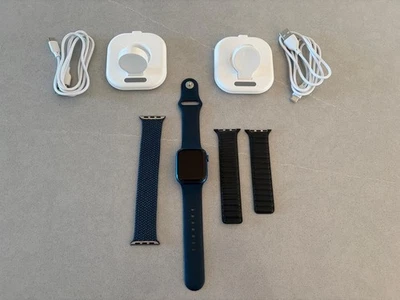 Apple Watch Series 7 41mm Aluminium Case Blue GPS with Accessories - Image 1 of 4