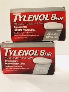 2 Pack Tylenol 8 Hour Muscle Aches & Pain Acetaminophen for Muscle & Joint Pain - Picture 1 of 5