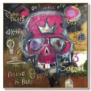 Abstract Original Skull Painting Graffiti Art Unique Abstract Street Art - Picture 1 of 7