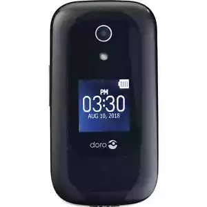 Doro 7050 DFC-0180 - Black (Consumer Cellular) 4G LTE GSM KaiOS Flip Cell Phone - Picture 1 of 7