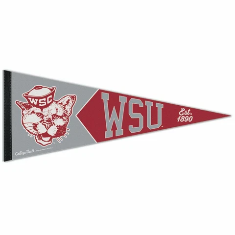 WASHINGTON STATE COUGARS COLLEGE VAULT ROLL UP PREMIUM FELT PENNANT 12"x30" Cover