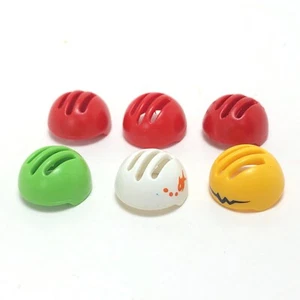 Playmobil Bicycle Bike Skateboard Helmet Lot of 6 Red Green White Yellow - Picture 1 of 7