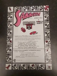 Sabbath World Party 1991 Zatopeks Rave Flyer A3  - Picture 1 of 3