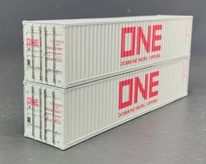 HO InterMountain 2-Pack  "ONE" 40' Corrugated Container Gray 30272-02 - Picture 1 of 7