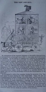THE NEW OMNIBUS - ACCOMMODATION, BARBER & DINE 1846 Original Victorian Print - Picture 1 of 2