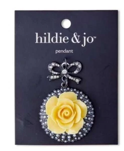 2" x 1.5" Antique Silver Bow & Flower Pendant by hildie & jo - Picture 1 of 2