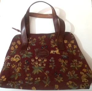 Flämische Wandteppiche - Handtasche - Waldtiere & Blumenmuster - Vintage - Bild 1 von 4
