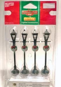 Lemax Xmas Gas Lantern Street Lamp 64498 set/4 Released 2006 - Picture 1 of 3