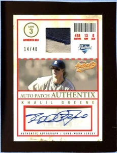 2005 Khalil Greene Fleer Authentix Jersey Auto #/40 - Picture 1 of 2