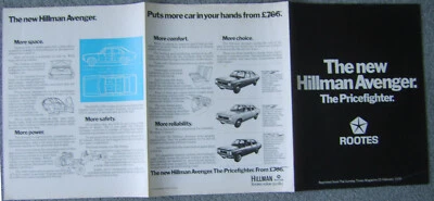 Hillman Avenger UK Sales Brochure Sunday Times Reprint 1970 February - Image 1 of 2