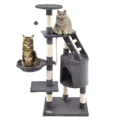 PETLICITY Katzenbaum Kratzbaum Klettern Aktivitätszentrum Sisalbett Spielzeug Kratzturm