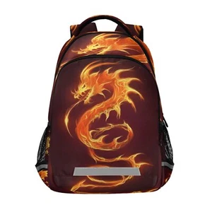 Fire Dragon Backpack Travel Laptop Daypack for Men Women Teens One-Size Fits - Picture 1 of 7
