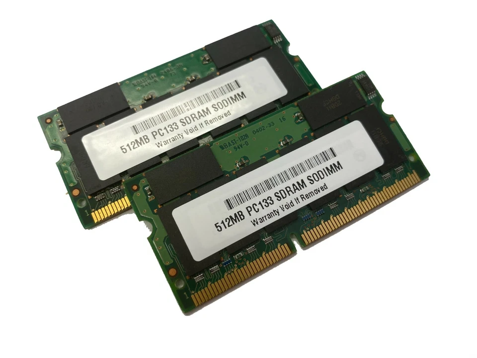 1GB KIT (2x 512MB) PC133 144 PIN SODIMM LAPTOP MEMORY RAM FOR ACER DELL HP IBM - Image 1 of 1