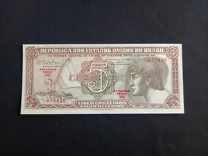 BRAZIL 5 (1961) CRUZEIROS Banknote - Picture 1 of 2