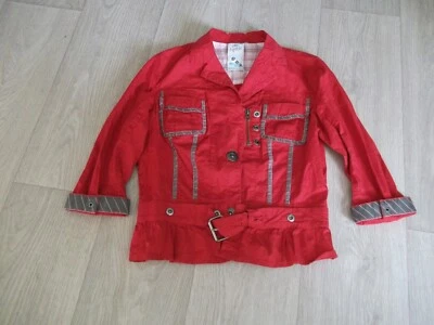 Veste LOLA ESPELETA rouge déco liserés gris et rivets taille 1/S/36 TBE - Photo 1/3