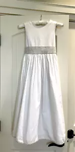 Hartstrings Dress Girl's Size 10 White Linen Cotton with belt Sleeveless NWT - Picture 1 of 20