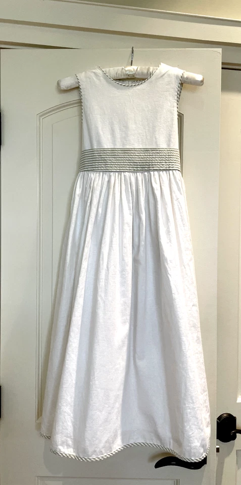 Vestido Hartstrings Niña Talla 10 Blanco Lino Algodón con Cinturón Sin Mangas Nuevo con Etiquetas Foto 1 de 4