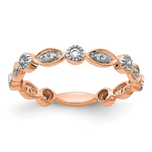 14k Rose Gold Lab Grown Diamond Fancy Band Ring Size 7 for Women 1.62 gram - Picture 1 of 5
