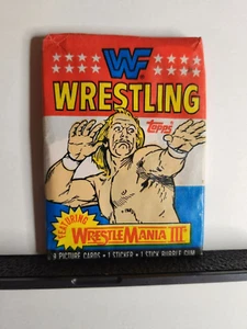 1987 Topps WWF Trading Cards One SEALED Pack - WWE WrestleMania III - Hulk Hogan - Picture 1 of 2