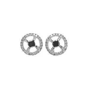 Earring Semi Mount Round 6mm In 14k White Gold With Diamond Accent (43973) - Picture 1 of 6