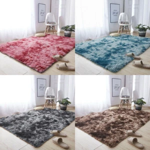 Shaggy Area Rugs Soft Fuzzy Mat Tie-Dye Floor Carpet Thicked Bedroom Living Room - Picture 1 of 47