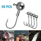 50pcs Fishing Lures Fishhook Jighead Fishing For Fishing Jig Head Hook Steel